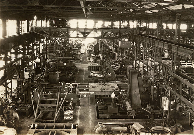 Ube Machinery Works after postwar reconstruction, 1950