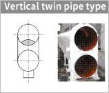 Vertical twin pipe type
