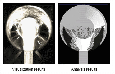 Comparison of visualization experiments and analysis results (example)