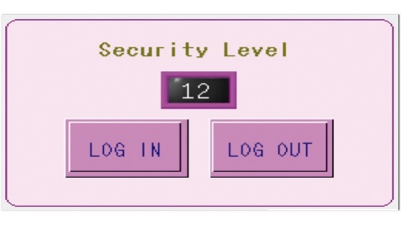 Security level setting screen.