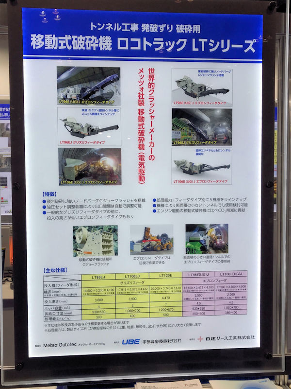 トンネル破砕機の展示パネル